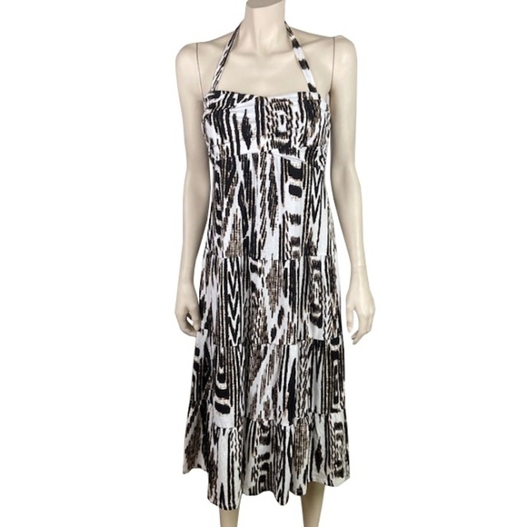 Soma Intimates Brown & White Print Sundress‎ - Picture 1 of 5
